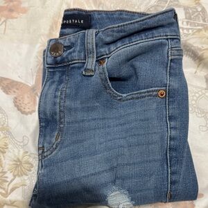 Aeropostale Women's Distressed Skinny Jeans - Blue